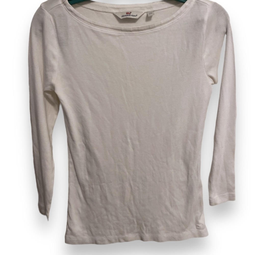 NWOT! VINEYARD VINES Pima Cotton Modal Knit 3/4 Sleeves Boatneck Tee XXSmall